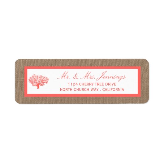 Das Korallenriff auf der Burlap Boho Beach Wedding (Vorne)