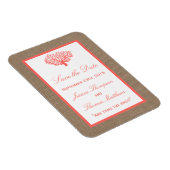 Das Korallenriff auf der Burlap Boho Beach Wedding Magnet (Rechte Seite)