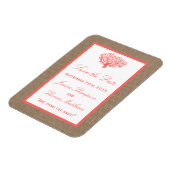 Das Korallenriff auf der Burlap Boho Beach Wedding Magnet (Linke Seite)