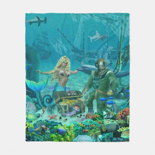 Das Korallenriff-Schatz der Meerjungfrau Fleecedecke (Vorderseite)
