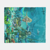 Das Korallenriff-Schatz der Meerjungfrau Fleecedecke (Vorderseite (Horizontal))