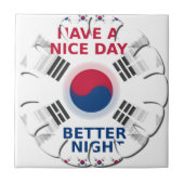 Das koreanische Design der Flaggenkunst "Habe eine Fliese (Vorderseite)