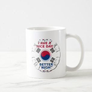 Das koreanische Design der Flaggenkunst "Habe eine Kaffeetasse