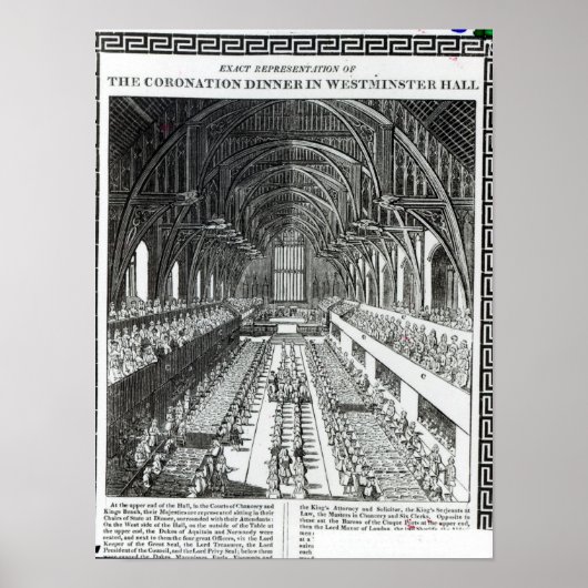 Das Koronationsbankett in der Halle von Westminste Poster (Vorne)