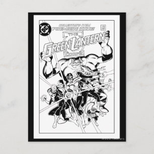 Das Korps der grünen Laterne, schwarz und weiß Postkarte