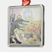 Das korsische Krokodil Silbernes Ornament (Links)