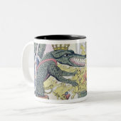 Das korsische Krokodil Zweifarbige Tasse (Vorderseite Links)