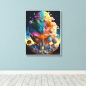 „Das kosmische Kind der Schöpfung“ Leinwanddruck (Insitu (Holzboden))