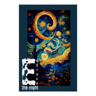 Das kosmische Ölgemälde auf dem Land einprägen Poster