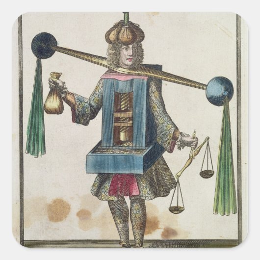 Das Kostüm des Miners Quadratischer Aufkleber (Vorderseite)