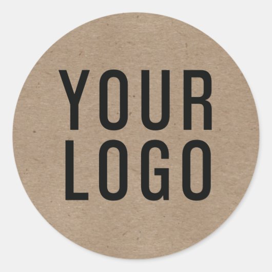 Das "Kraft Paper Look Custom Business"-Logo Runder Aufkleber (Vorderseite)