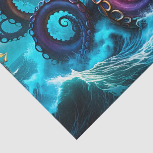 Das Kraken-Oktopus-Monster-Dekoupage Seidenpapier (Detail)