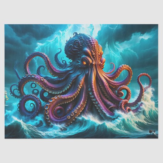 Das Kraken-Oktopus-Monster-Dekoupage Seidenpapier (Vorderseite)