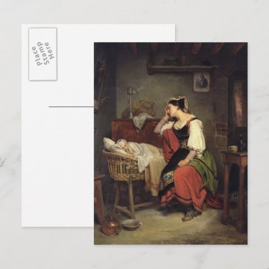 Das kranke Kind Postkarte (Vorne/Hinten)