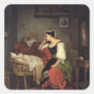 Das kranke Kind Quadratischer Aufkleber