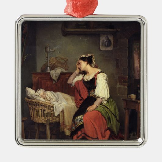 Das kranke Kind Silbernes Ornament (Vorne)