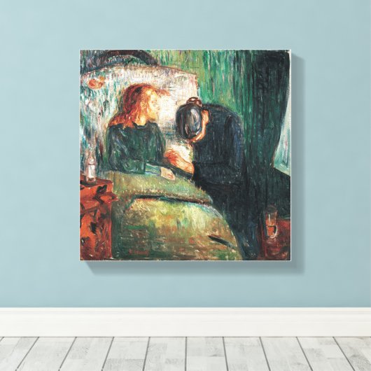Das kranke Kind von Edvard Munch zeigt Sofie auf s Leinwanddruck (Insitu (Holzboden))