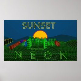 Das Krasse Mall-Poster "SUNSET NEON" (30" x 16,88" Poster