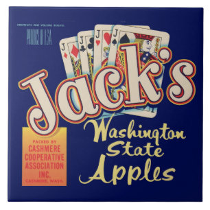 Das Kratetikett des Jacks in Washington Staat Appl Fliese