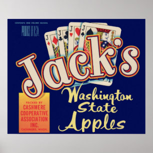 Das Kratetikett des Jacks in Washington Staat Appl Poster