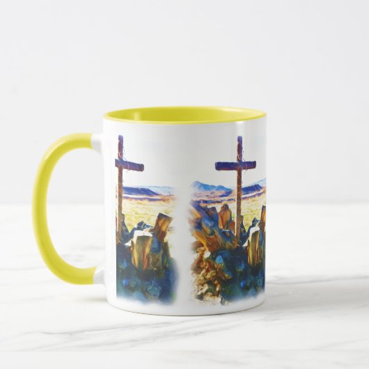 Das Kreuz der Erlösung-Gerettet_ Tasse (Links)