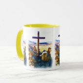 Das Kreuz der Erlösung-Gerettet_ Tasse (Vorderseite Links)