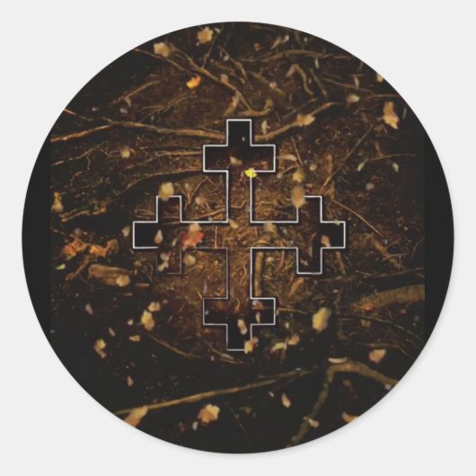 Das Kreuz der Großen Mutter (Erde) Māra Runder Aufkleber (Vorderseite)