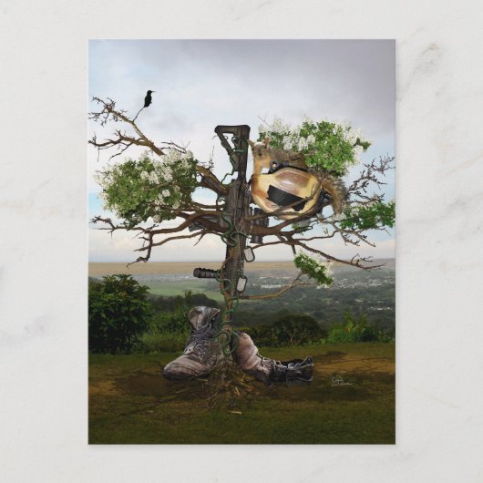 Das Kreuz des gefallenen Soldaten Postkarte (Vorderseite)