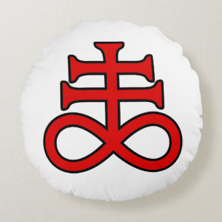Das Kreuz des Schwarzen Alchemisten Rundes Kissen