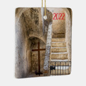 Das Kreuz, frohe Weihnachten, Keramikornament (Rechts)