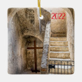 Das Kreuz, frohe Weihnachten, Keramikornament (Vorderseite)