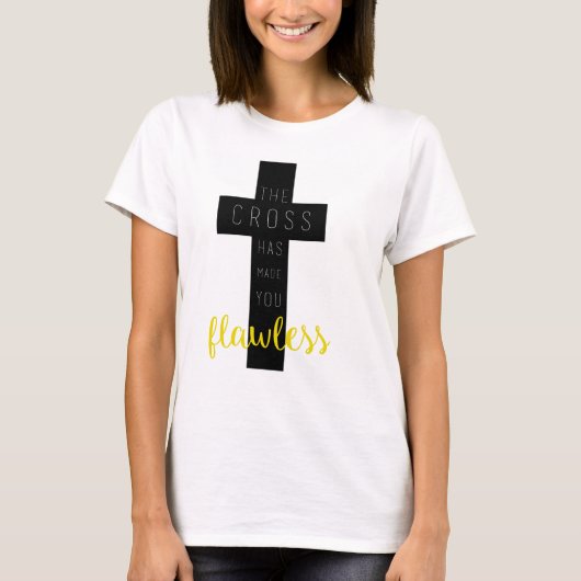 Das Kreuz hat Sie fehlerlos - christliches Shirt (Vorderseite)