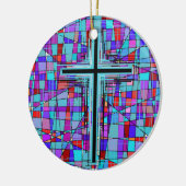 Das Kreuz in beflecktem Glas Keramikornament (Links)