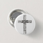 Das Kreuz Jesu Christi-Wortwolke Button (Vorne & Hinten)