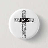 Das Kreuz Jesu Christi-Wortwolke Button (Vorderseite)