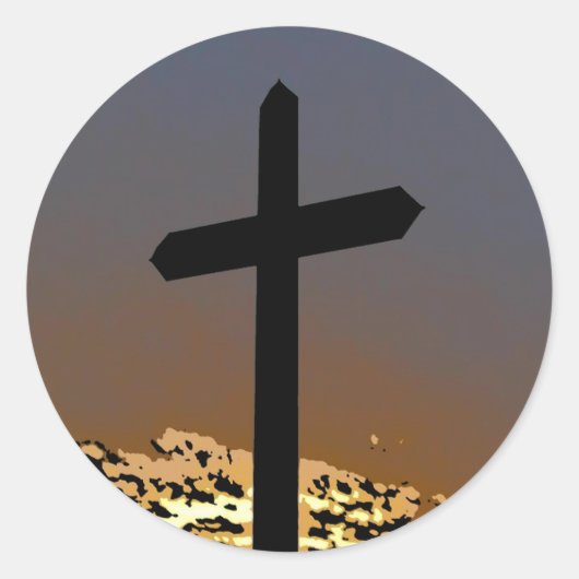 Das Kreuz Runder Aufkleber (Vorderseite)