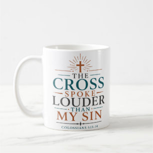 Das Kreuz sprach lauter als meine Sünde Schriftzit Kaffeetasse