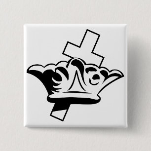 Das Kreuz u. die Krone Button