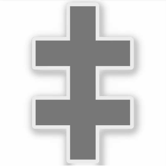 Das Kreuz von Lorraine (grau) Aufkleber (Vorderseite)