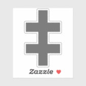 Das Kreuz von Lorraine (grau) Aufkleber (Blatt)