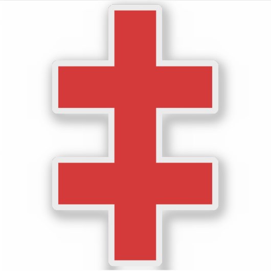 Das Kreuz von Lorraine (rot) Aufkleber (Vorderseite)