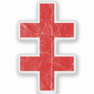 Das Kreuz von Lothringen (Vintag rot) Aufkleber