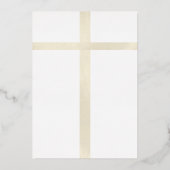 Das Kreuz vor uns Gold beide Eltern Hochzeit Folieneinladung (Rückseite)