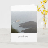 Das Kreuzfahrt-Schiff, das Hafen "verlässt, Karte (Gelbe Blume)