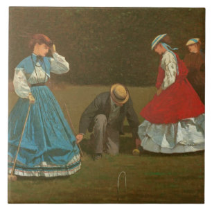 Das Krokettspiel, 1866 (Öl auf Leinwand) Fliese