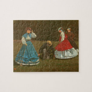 Das Krokettspiel, 1866 (Öl auf Leinwand) Puzzle