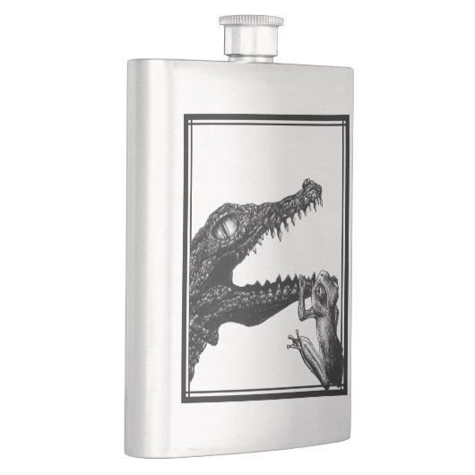 Das Krokodil und der Frosch Flachmann (Rechts)