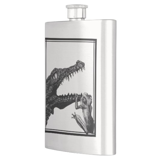 Das Krokodil und der Frosch Flachmann (Links)