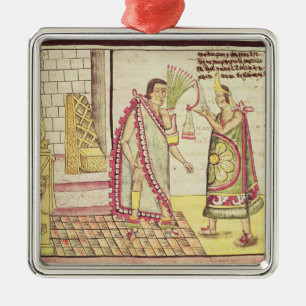 Das Krönen von Montezuma II Silbernes Ornament