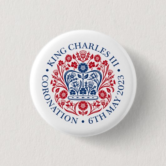 Das KrönungsEmblem des Königs Charles 2023 Button (Vorderseite)